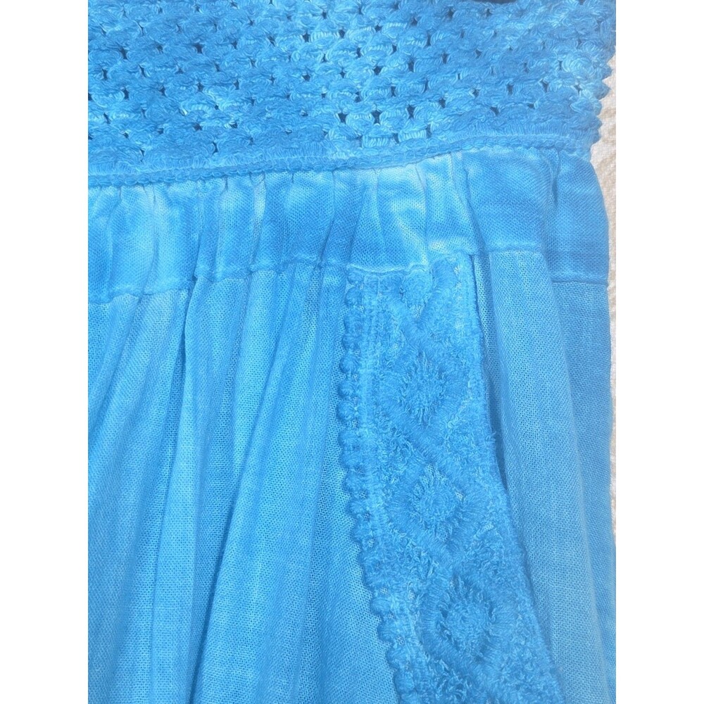 Selcuk Efes Classic Hankerchief Hem Blue Pants 3X Pockets Beach Boho Laganlook - Picture 10 of 10
